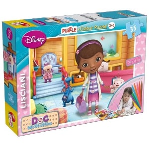 Пъзел за деца  с флумастри Doc McStuffins  35 елемента  // Lisciani 43842