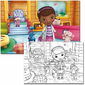 Пъзел за деца  с флумастри Doc McStuffins  35 елемента  // Lisciani 43842