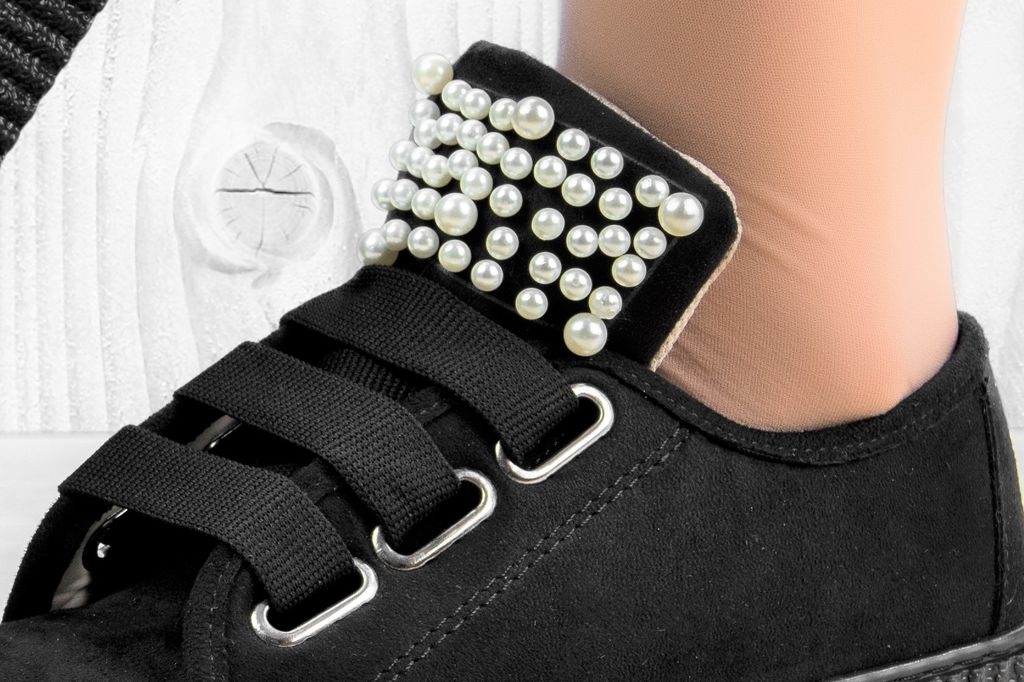 Дамски кецове с Перли в Черно