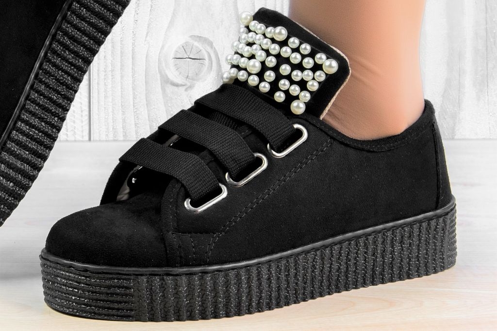 Дамски кецове с Перли в Черно