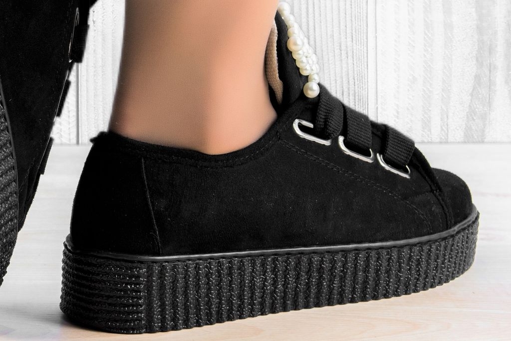 Дамски кецове с Перли в Черно