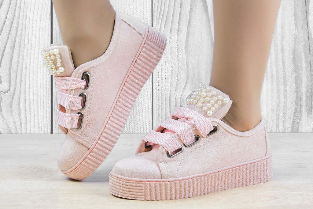 Дамски кецове с Перли в Розово