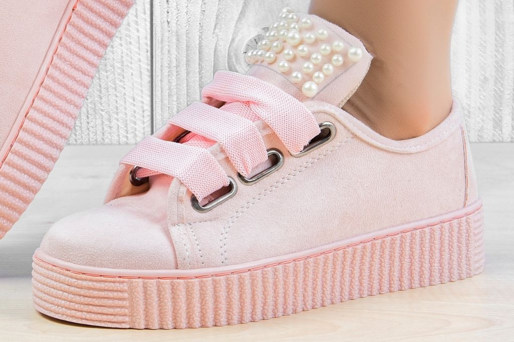 Дамски кецове с Перли в Розово