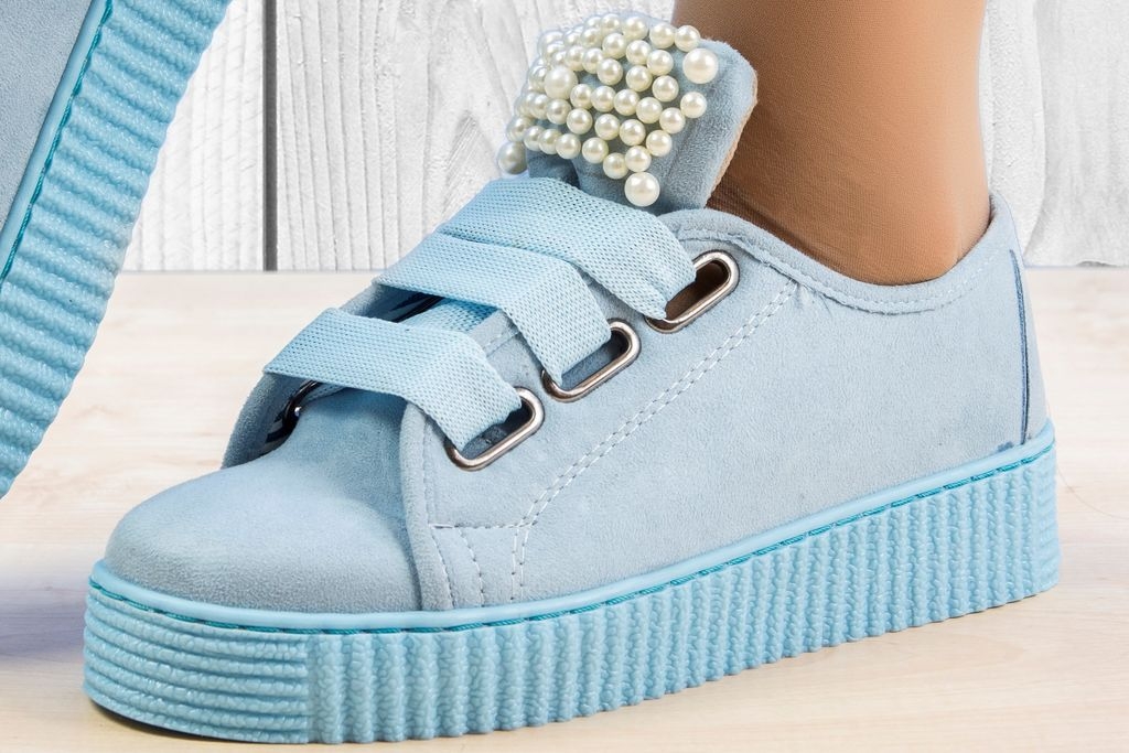 Дамски кецове с Перли в Синьо