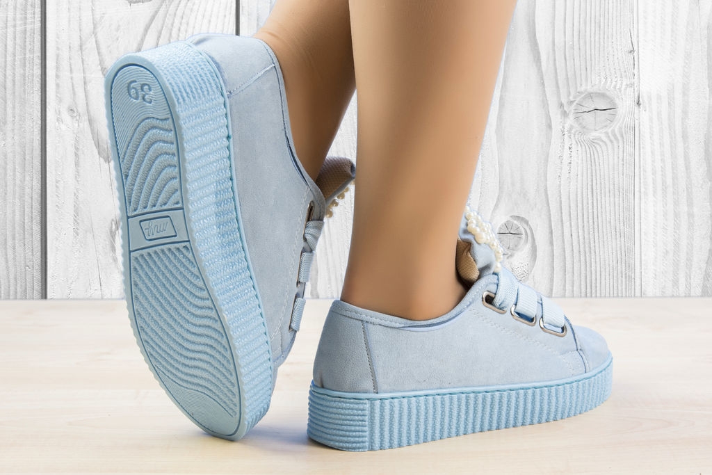 Дамски кецове с Перли в Синьо