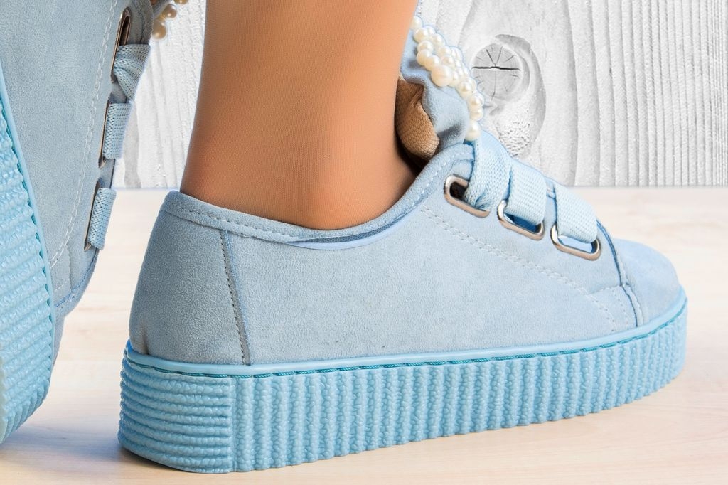 Дамски кецове с Перли в Синьо