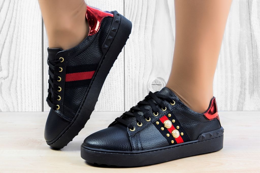 Всекидневни кецове с перли в Тъмно Синьо