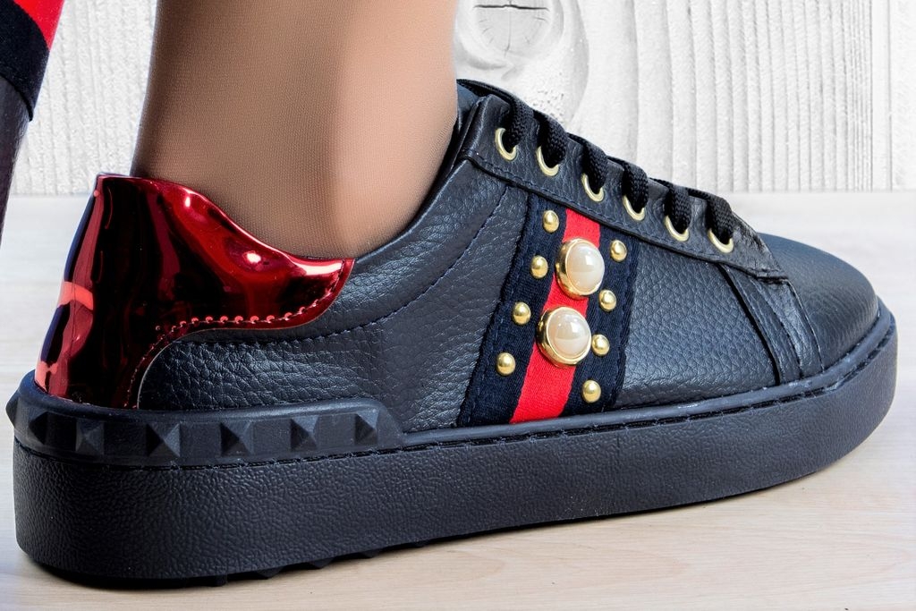 Всекидневни кецове с перли в Тъмно Синьо