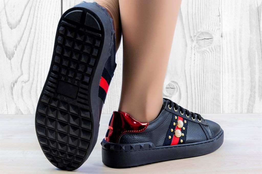 Всекидневни кецове с перли в Тъмно Синьо