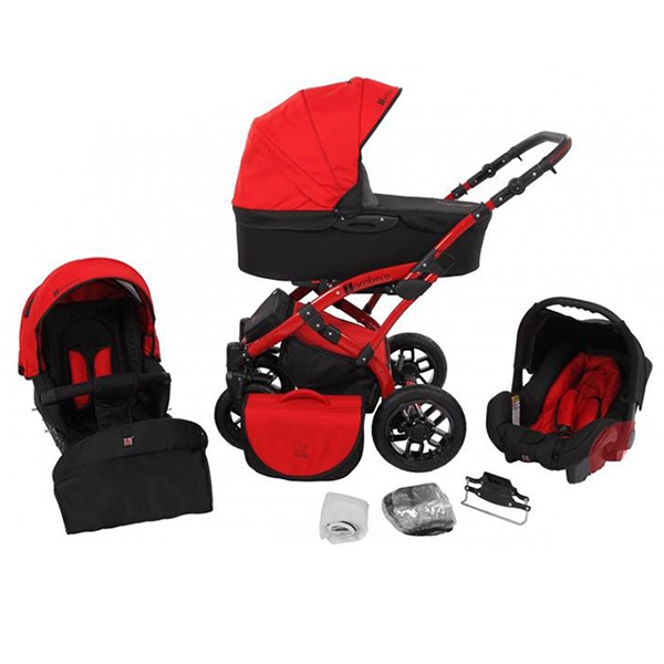 Комбинирана бебешка количка червена // TUTEK Tambero Red AK6