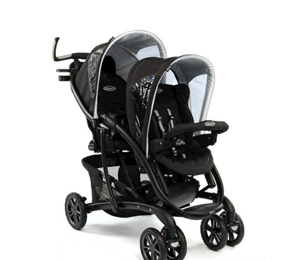 Черна детска  количка за близнаци Quattro Tour Duo Sport Luxe