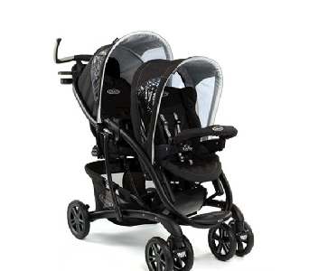 Черна детска  количка за близнаци Quattro Tour Duo Sport Luxe