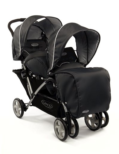 Черна бебешка количка за близнаци // Graco Stadium Duo Sport Luxe