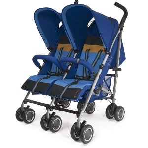 Синя детска количка за близнаци // Cybex Twinyx Heavenly Blue