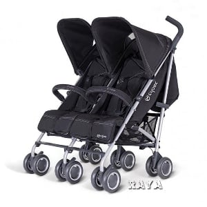 Черна детска количка за близнаци // Cybex Twinyx Pure Black